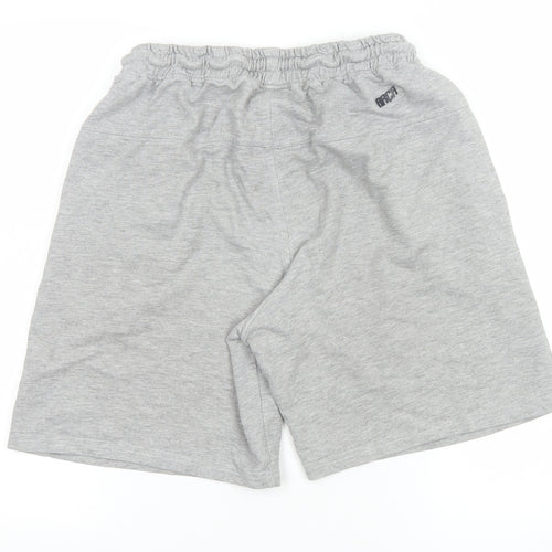 FC Barcelona Men's Grey Athletic Shorts M Regular Fit Elastic Waist
