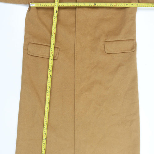 Topshop Women Beige Wool Blend Long Overcoat Size 12