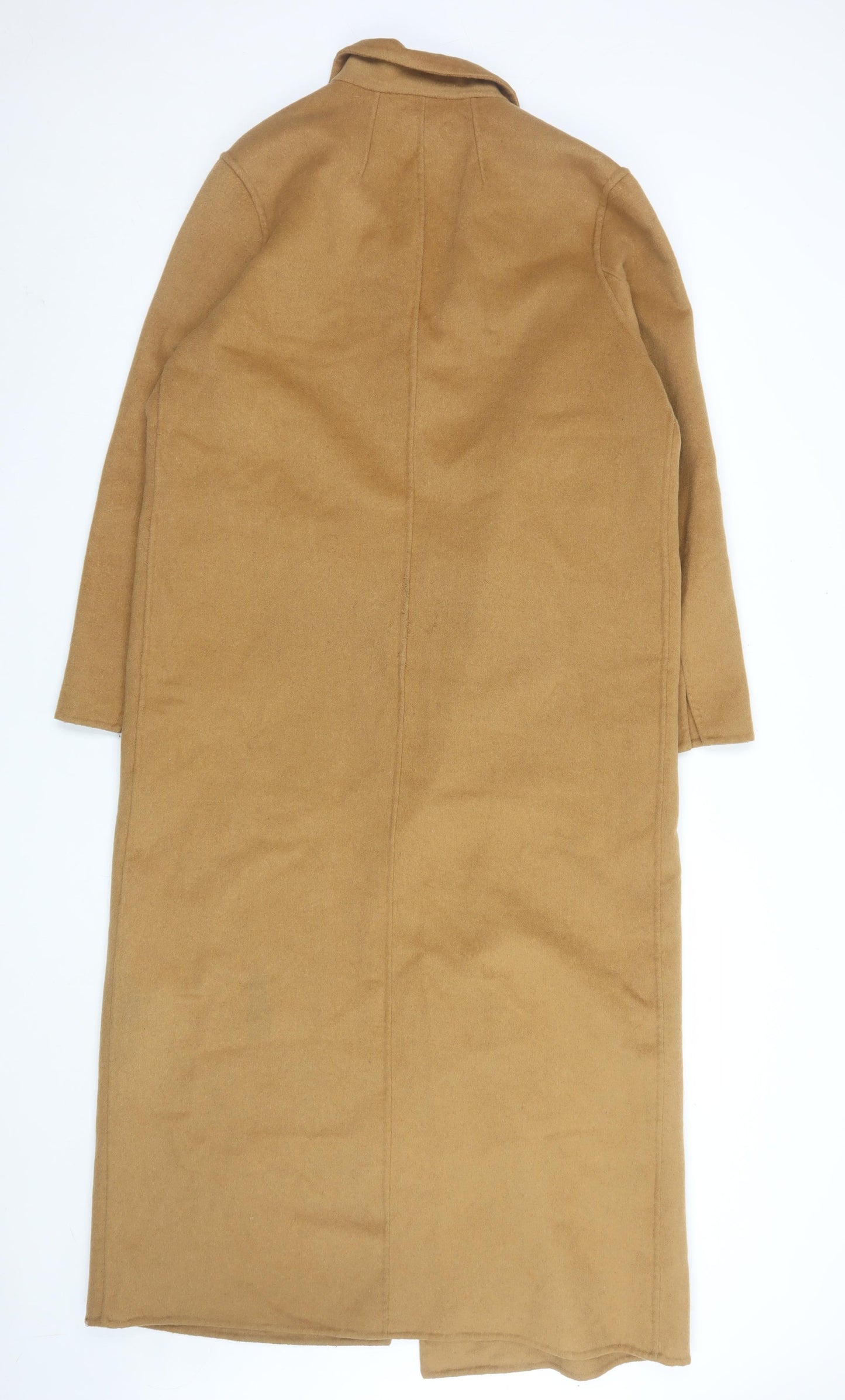 Topshop Women Beige Wool Blend Long Overcoat Size 12