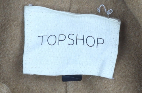 Topshop Women Beige Wool Blend Long Overcoat Size 12
