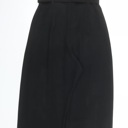 Karida Women Black Beige Jumpsuit Size 10 Belted Sleeveless Wide-Leg