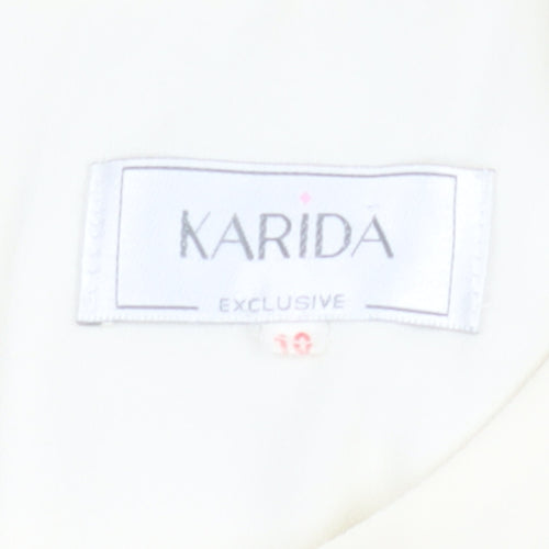Karida Women Black Beige Jumpsuit Size 10 Belted Sleeveless Wide-Leg