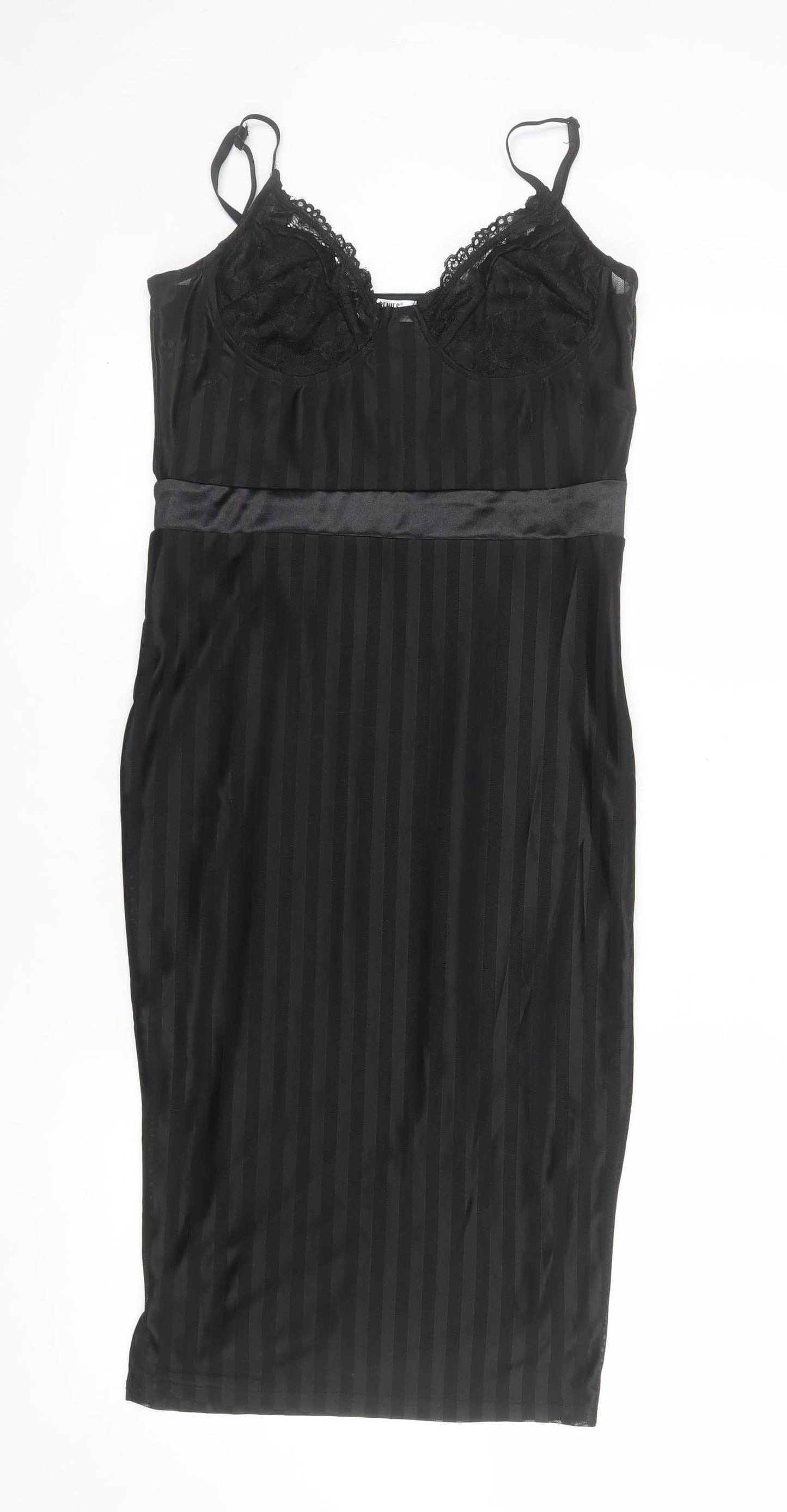 Saint Genies Women’s Black Lace Slip Dress Size 12 Party Wear