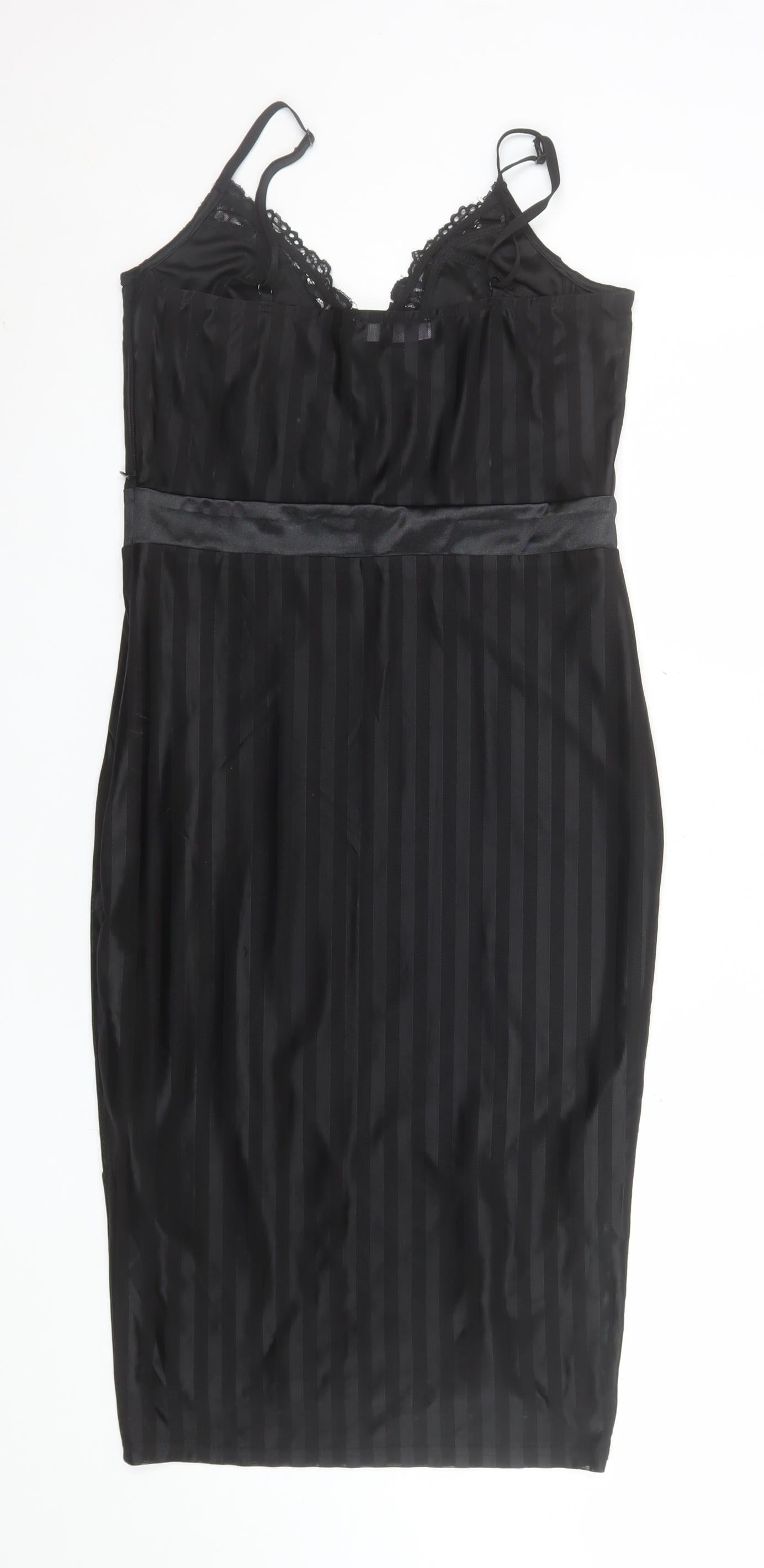 Saint Genies Women’s Black Lace Slip Dress Size 12 Party Wear