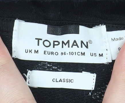 Topman Men's Black Classic Pullover Hoodie Size M