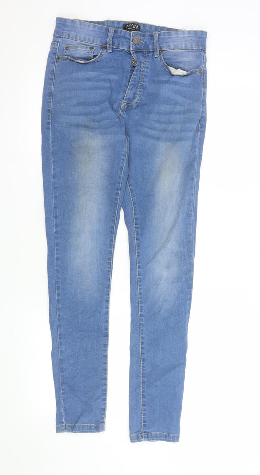boohooMAN Men's Blue Skinny Denim Jeans Size 32 Regular Fit