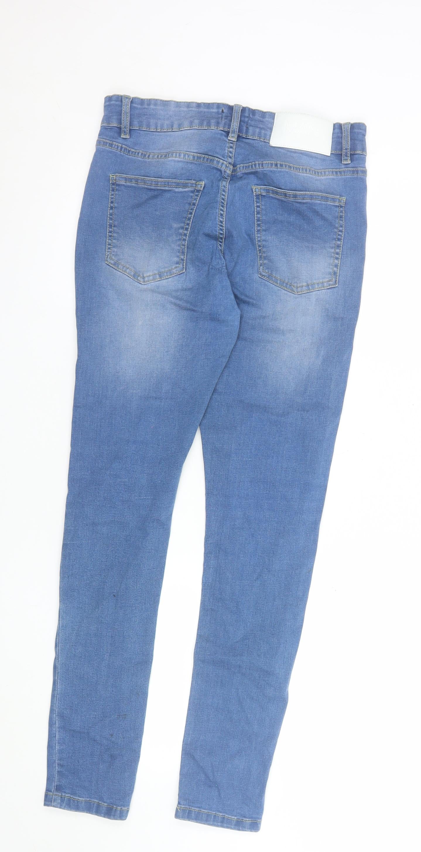 boohooMAN Men's Blue Skinny Denim Jeans Size 32 Regular Fit