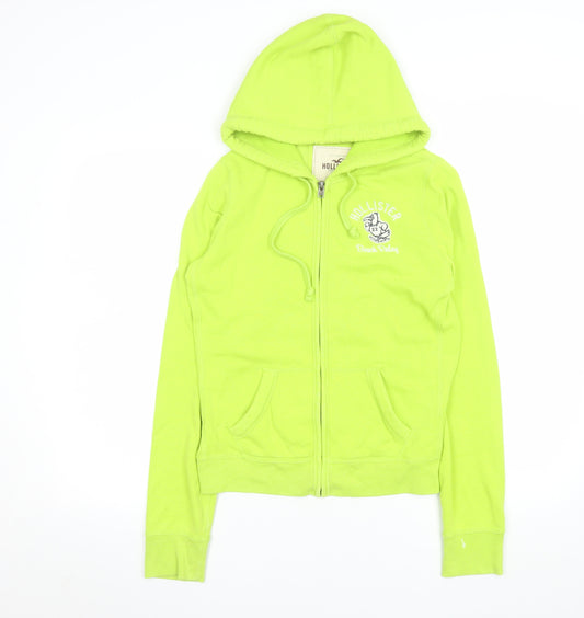 Hollister Women's Green Hooded Full Zip Jacket Size M