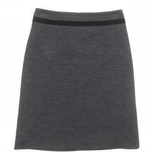 Marks and Spencer Womens Grey Pencil Skirt Size 10 Acrylic Blend