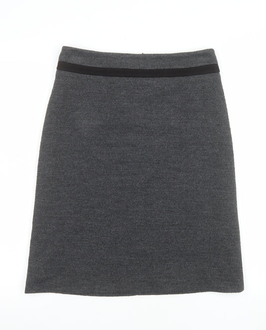 Marks and Spencer Womens Grey Pencil Skirt Size 10 Acrylic Blend