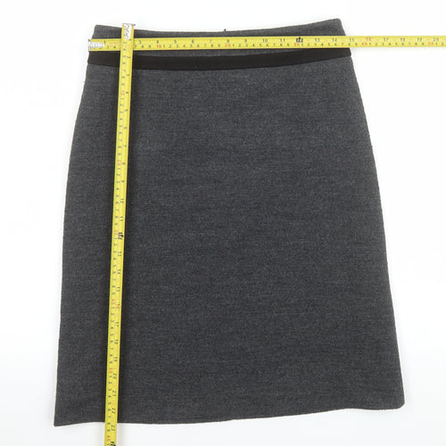 Marks and Spencer Womens Grey Pencil Skirt Size 10 Acrylic Blend