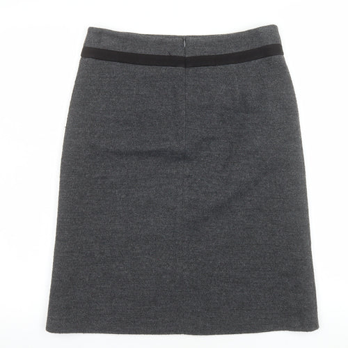 Marks and Spencer Womens Grey Pencil Skirt Size 10 Acrylic Blend