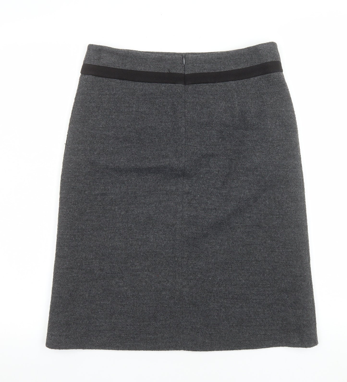 Marks and Spencer Womens Grey Pencil Skirt Size 10 Acrylic Blend