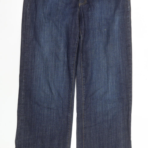 Lands' End Women Blue Size 6P Classic Wide-Leg Denim Jeans