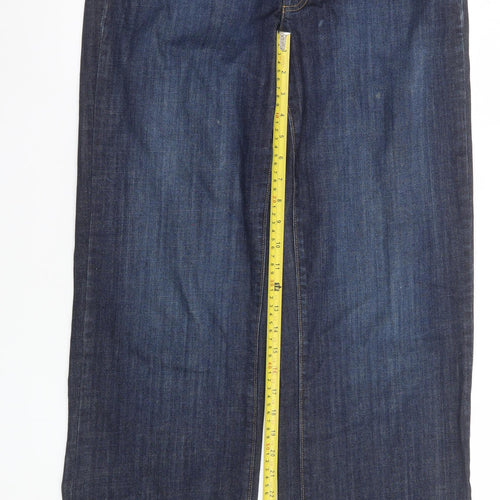 Lands' End Women Blue Size 6P Classic Wide-Leg Denim Jeans