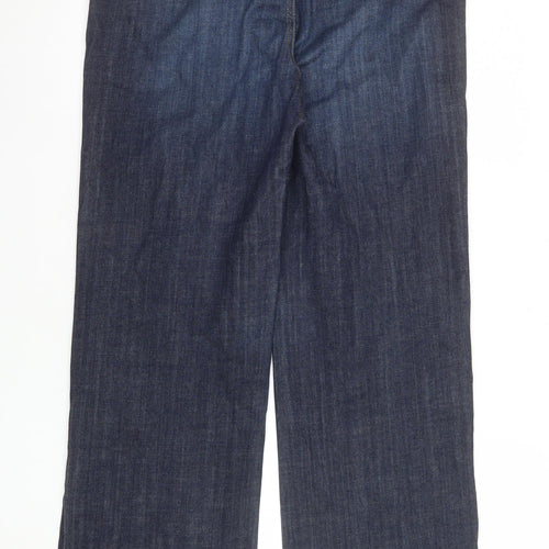 Lands' End Women Blue Size 6P Classic Wide-Leg Denim Jeans