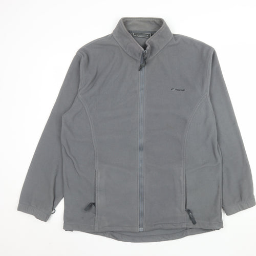 Mountainlife Men’s Grey Full Zip Fleece Jacket M Outdoor Hiking