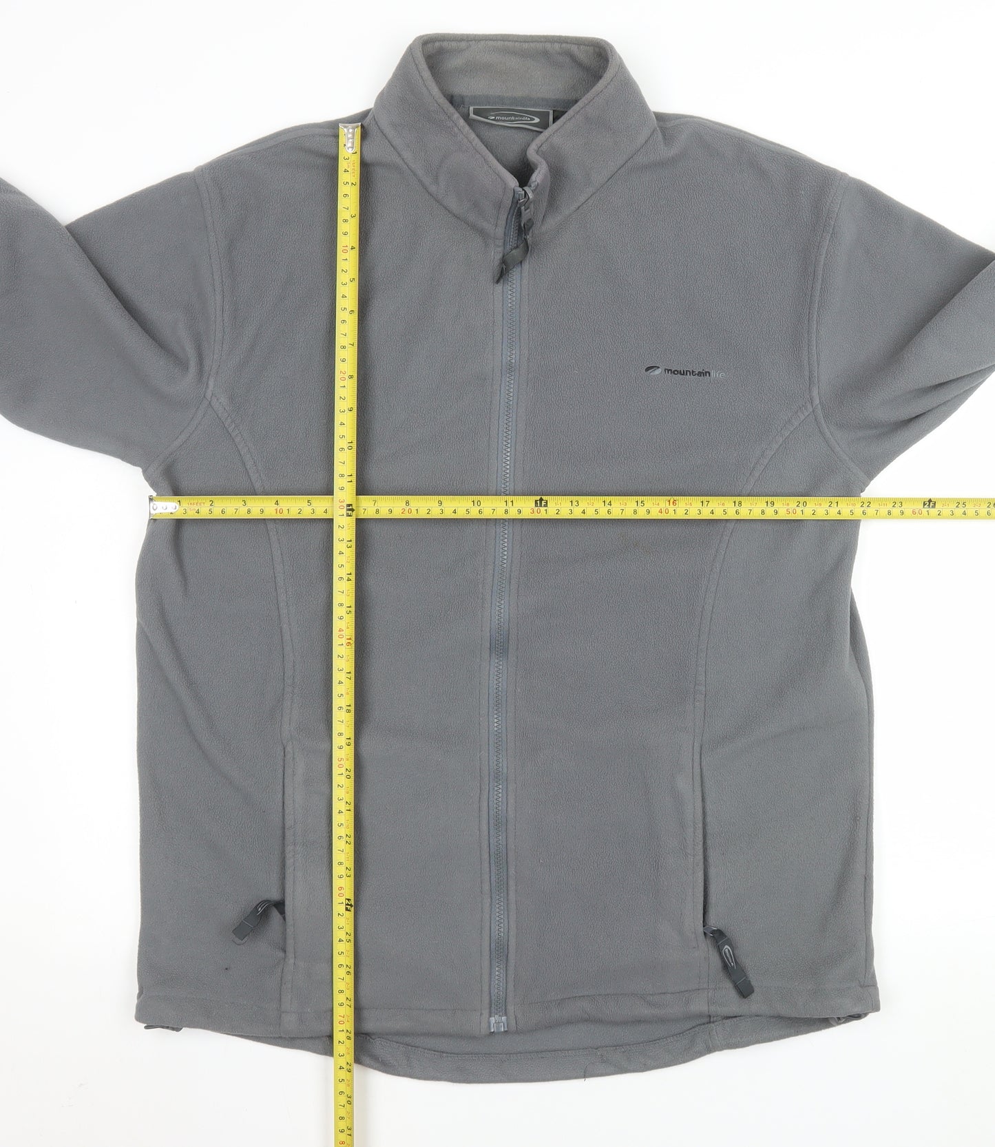 Mountainlife Men’s Grey Full Zip Fleece Jacket M Outdoor Hiking
