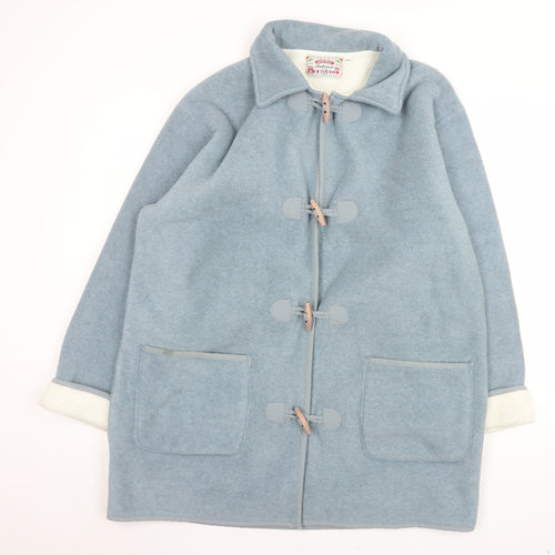 Fabrizio Women Blue Mid-Length Fleece Toggle Coat M