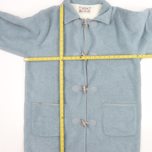 Fabrizio Women Blue Mid-Length Fleece Toggle Coat M