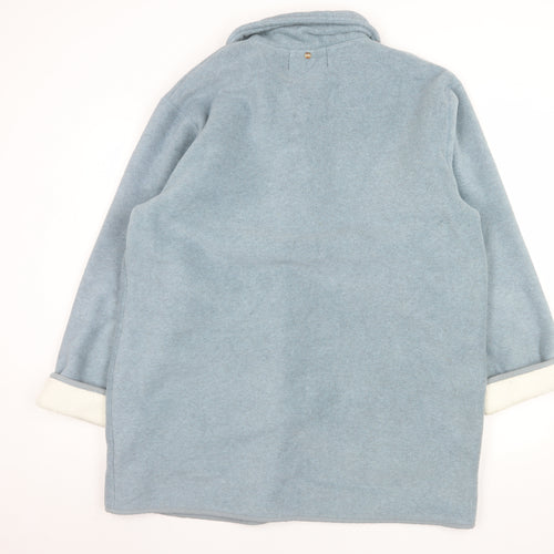 Fabrizio Women Blue Mid-Length Fleece Toggle Coat M