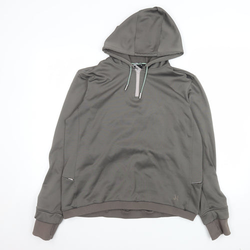 Union 34 Women's Grey 1/2 Zip Hooded Sweatshirt XL Relaxed Fit