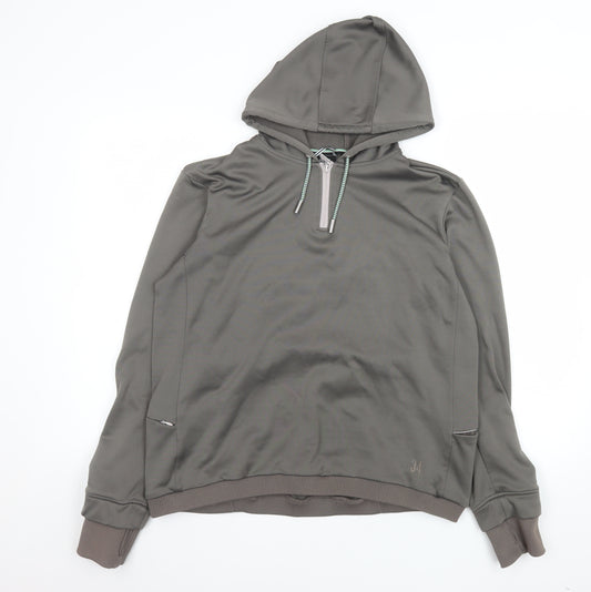 Union 34 Women's Grey 1/2 Zip Hooded Sweatshirt XL Relaxed Fit