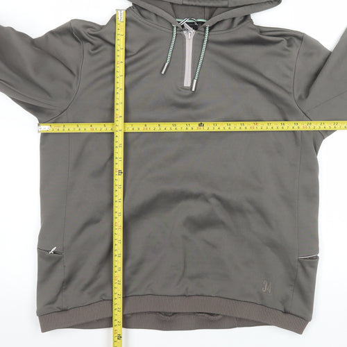 Union 34 Women's Grey 1/2 Zip Hooded Sweatshirt XL Relaxed Fit