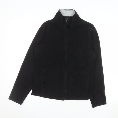 Marks and Spencer Womens Black Size 10 Full Zip Fleece Sweatshirt