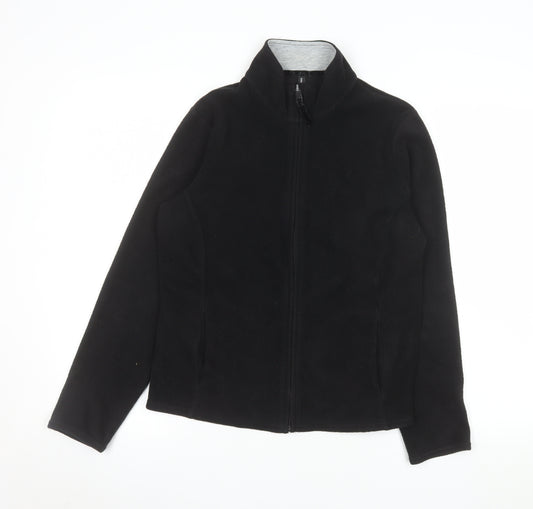 Marks and Spencer Womens Black Size 10 Full Zip Fleece Sweatshirt