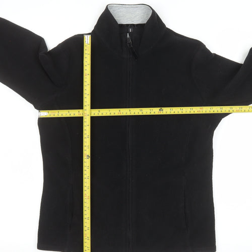 Marks and Spencer Womens Black Size 10 Full Zip Fleece Sweatshirt