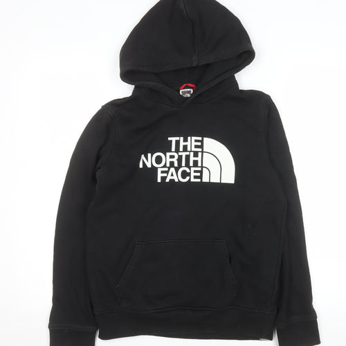 The North Face Boys Black L Pullover Hoodie with Logo Print