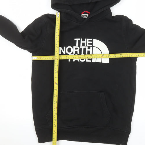 The North Face Boys Black L Pullover Hoodie with Logo Print