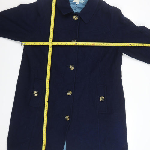 Boden Women’s Blue Wool Overcoat Size 22 Long Sleeve Classic Coat