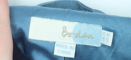 Boden Women’s Blue Wool Overcoat Size 22 Long Sleeve Classic Coat