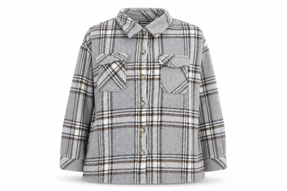 Missguided Women Grey Check Relaxed Button Jacket Size 14