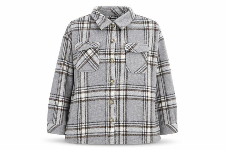 Missguided Women Grey Check Relaxed Button Jacket Size 14