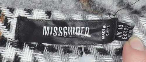 Missguided Women Grey Check Relaxed Button Jacket Size 14