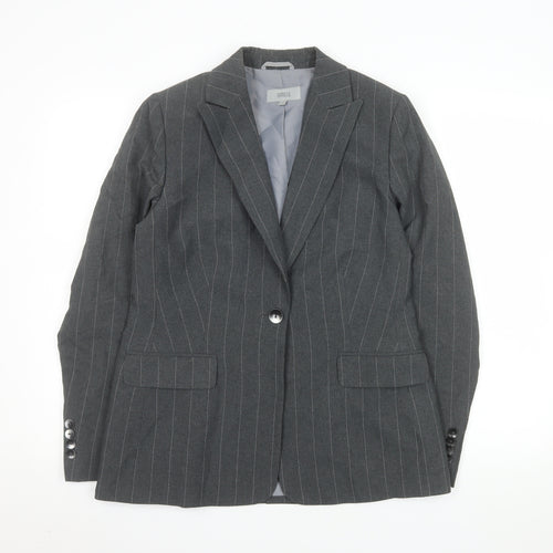 Marks and Spencer Womens Grey Pinstripe Single-Breasted Blazer UK 12