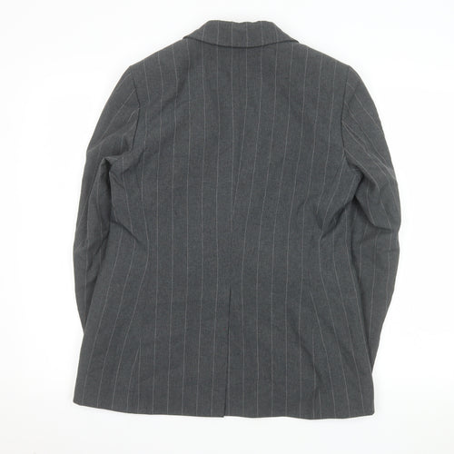 Marks and Spencer Womens Grey Pinstripe Single-Breasted Blazer UK 12