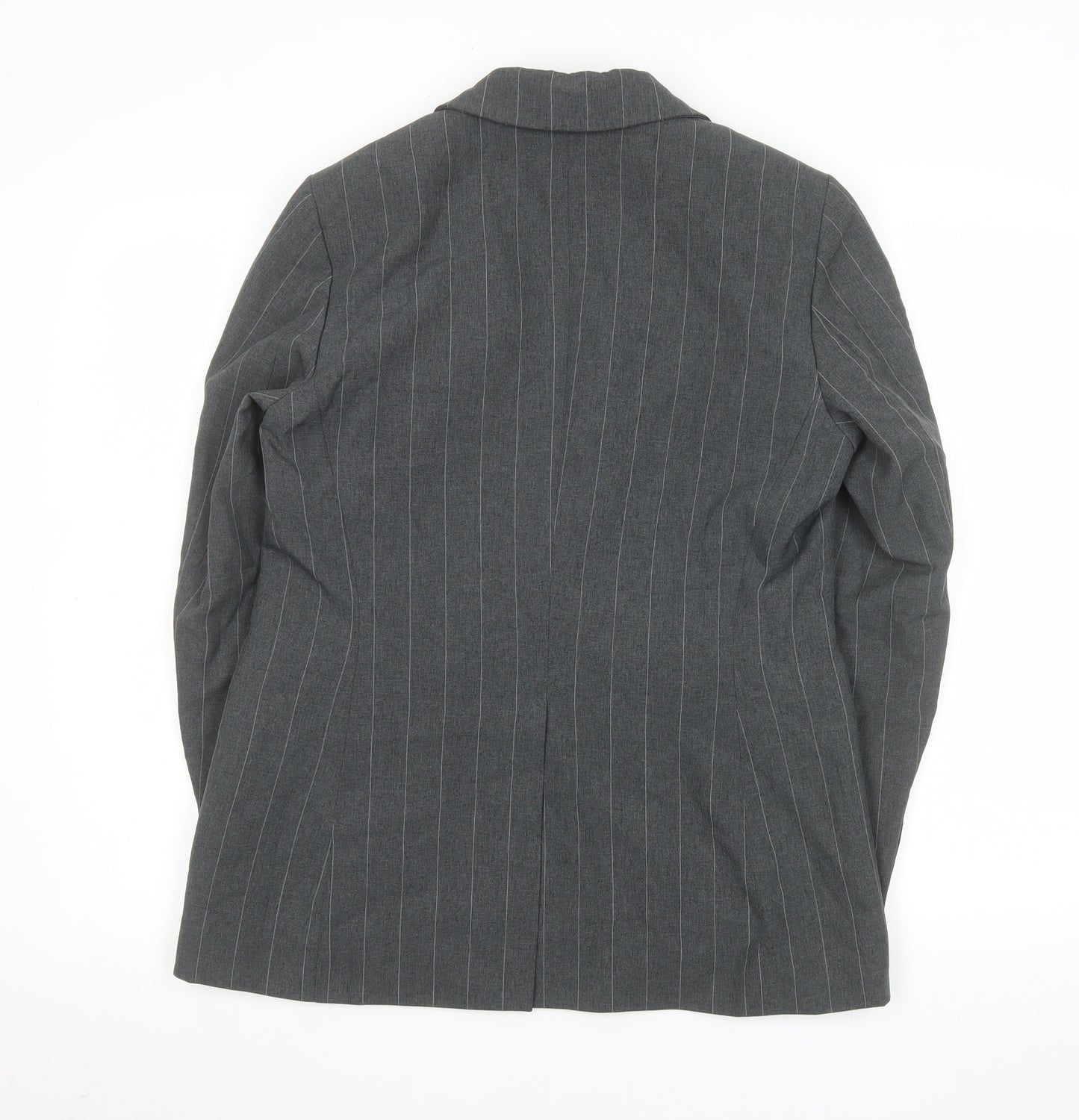 Marks and Spencer Womens Grey Pinstripe Single-Breasted Blazer UK 12