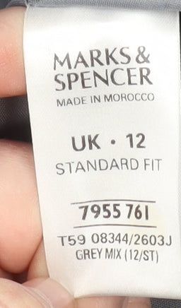 Marks and Spencer Womens Grey Pinstripe Single-Breasted Blazer UK 12