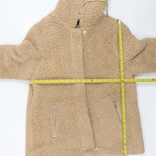 Me Jane Women’s Beige Faux Fur Hooded Jacket Size M