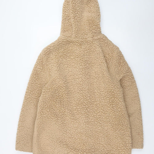 Me Jane Women’s Beige Faux Fur Hooded Jacket Size M