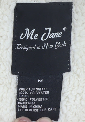 Me Jane Women’s Beige Faux Fur Hooded Jacket Size M