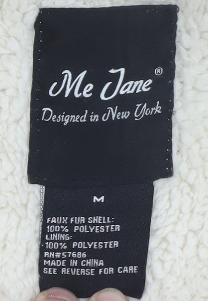 Me Jane Women’s Beige Faux Fur Hooded Jacket Size M
