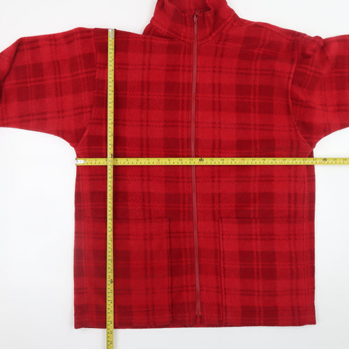 Debenhams Women Red Check Fleece Full Zip Jacket Size 14