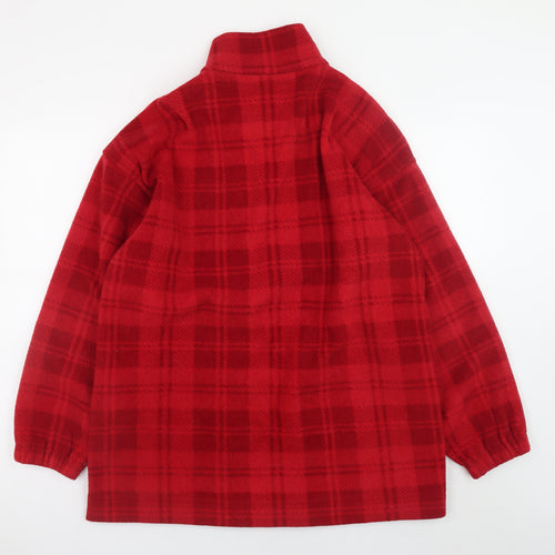 Debenhams Women Red Check Fleece Full Zip Jacket Size 14