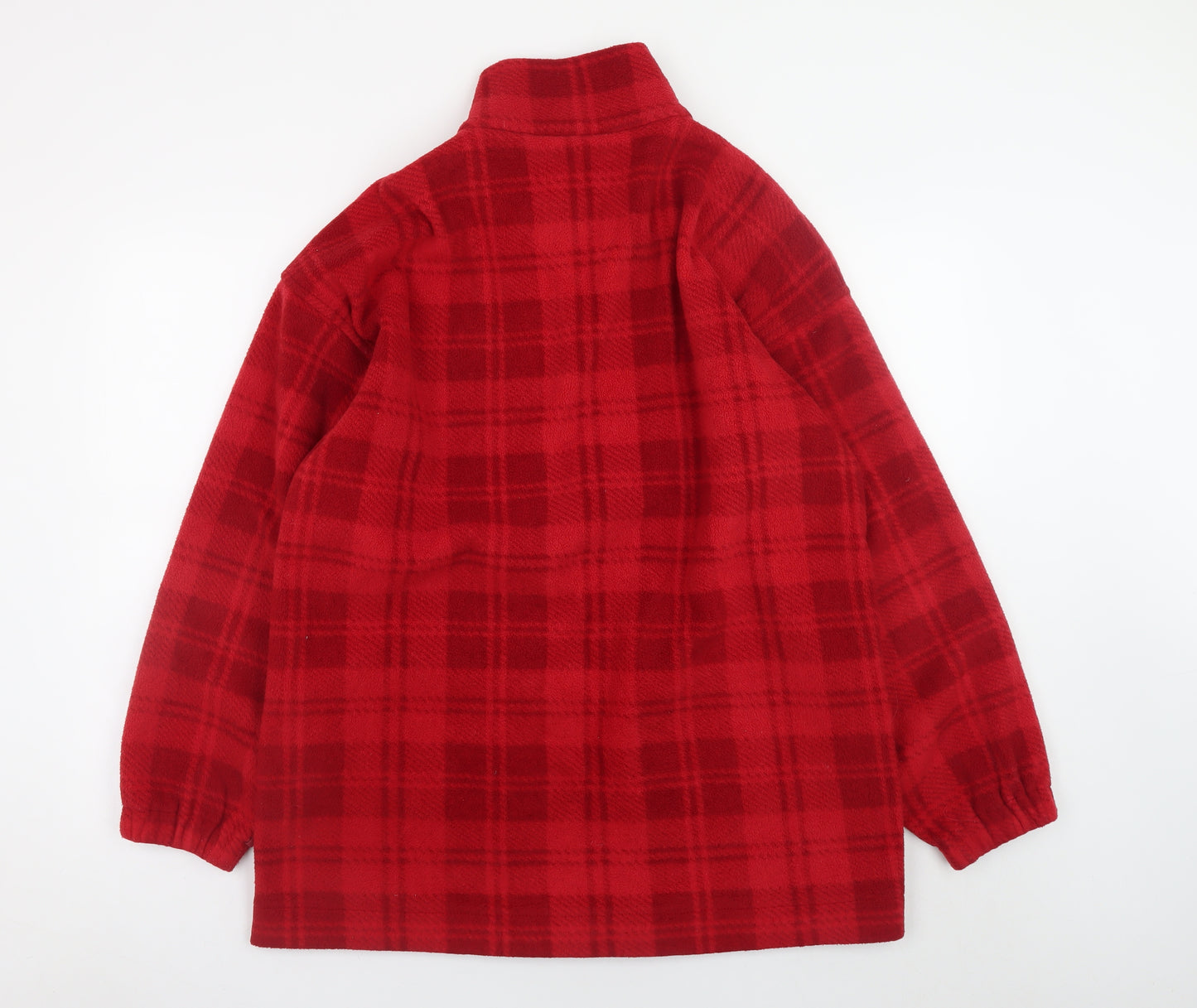 Debenhams Women Red Check Fleece Full Zip Jacket Size 14