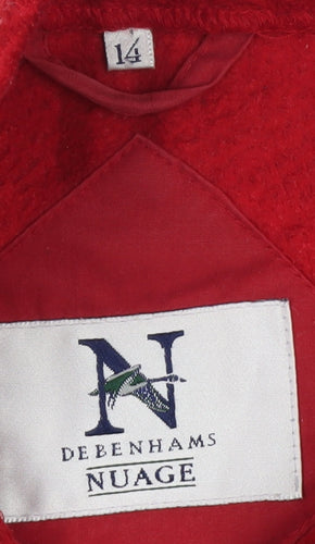 Debenhams Women Red Check Fleece Full Zip Jacket Size 14